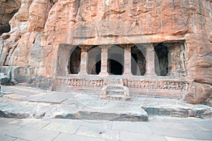 Badami caves at badami karnataka india