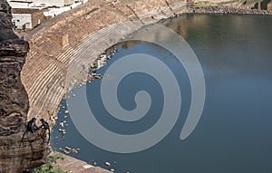 Badami - View of the Lake / Pond from the hill temple