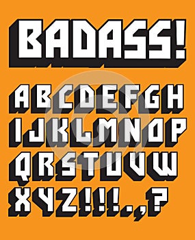 Badass Custom Retro Vector Alphabet