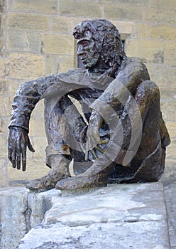 The Badaud statue by Gerard Auliac at the Freedom Square in Sarlat, France