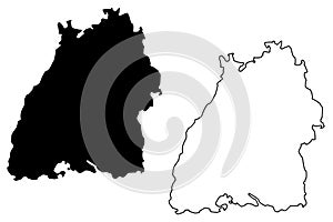 Baden-Wurttemberg map vector