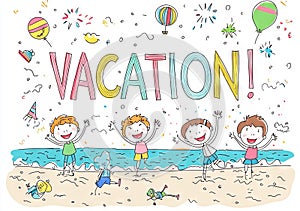 A badend springs into the sea in handpainted modern graphics