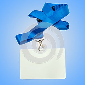 Badge on blue cord