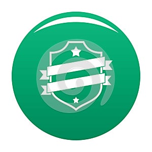 Badge business icon vector green