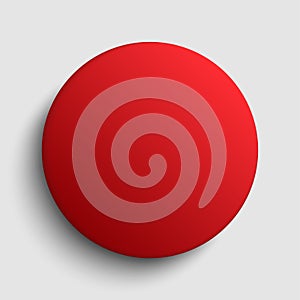 Badge button on background, glass red circle