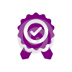 Badge, certificate, medal, quality, reward, Award Plaque, Award Ribbon. purple award icon