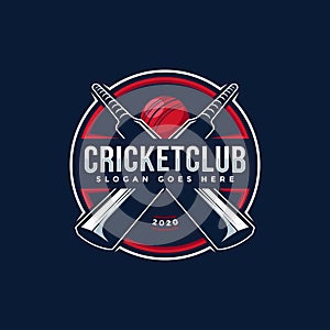 Badge emblem Cricket logo, cricket team sport design vector