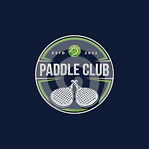 Badge emblem Paddle Tennis club logo icon vector