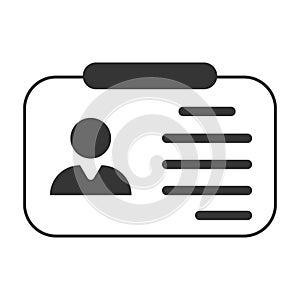 Badge id icon, name photo access, man identity license card