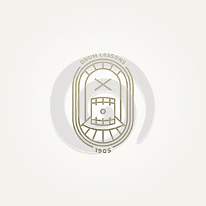 Badge line art icon logo template vector illustration design
