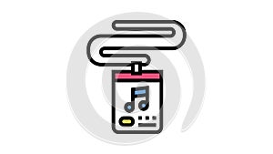 badge of music festival participant color icon animation