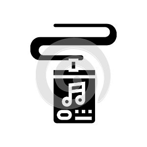 badge of music festival participant glyph icon vector illustration