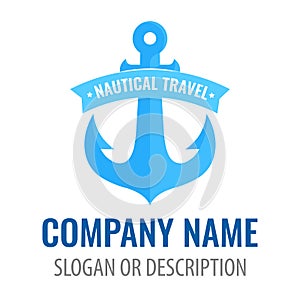 Badge for nautical travel company with anchor