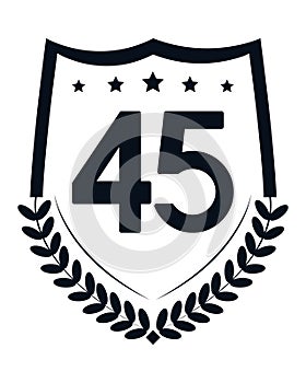 badge with number fortyfive