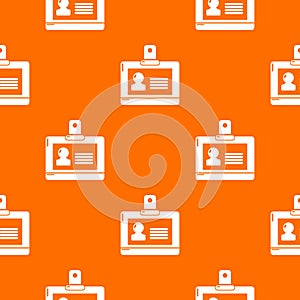 Badge office pattern vector orange