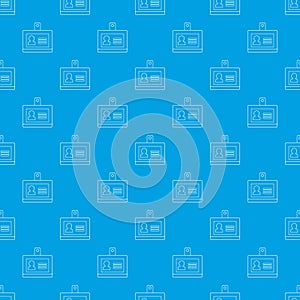 Badge office pattern vector seamless blue