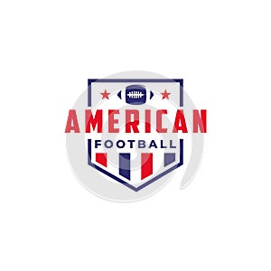 Badge patch emblem American football sport logo with Gridiron ball icon vector photo