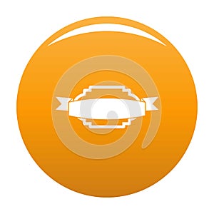 Badge premium quality icon vector orange