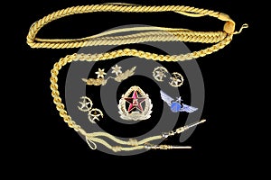 Badge and ribbon of Chinese Air Force