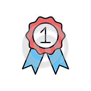 Badge with Ribbons related vector icon