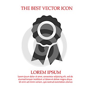 Badge with ribbons vector icon eps 10. Certificate. Certification stamp