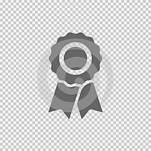 Badge with ribbons vector icon eps 10. Certificate. Certification stamp on transparent background
