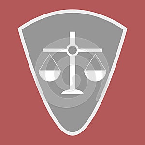 Badge scales of justice shield
