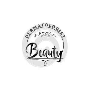 Badge for small businesses - Beauty Salon Dermatologist. Sticker, stamp, logo - for design, hands made. With the use of