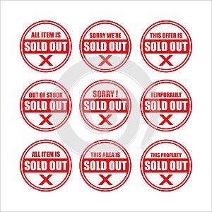 Badge Soldout  vector design collection