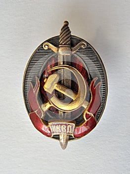 Badge of the Soviet special service of the NKVD of the thirties of the last century