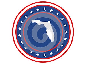 Badge of the state of Florida in colors of USA flag