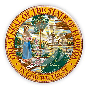 Badge US State Seal Florida 3d illustration