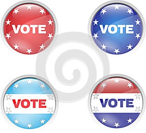 Badge vote button pins