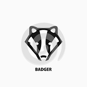 Badger head balck icon. photo