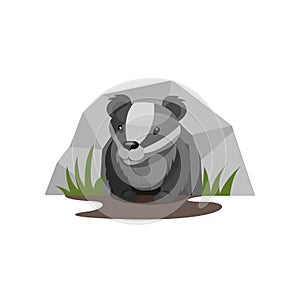 Badger in the hole vector Illustration on a white background