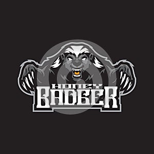 Badger mascot logo design with modern illustration concept style for badge, emblem and t shirt printing. Angry badger illustration