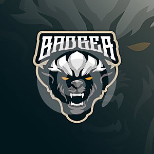 Badger mascot logo design with modern illustration concept style for badge, emblem and t shirt printing. Honey badger head