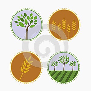 Badges for organic products.