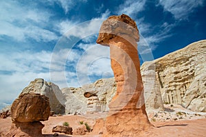 Badland and hoodoos at toadstool hoodoos site, Utah, USA