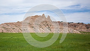 Badland national park landscape in South Dakota summer