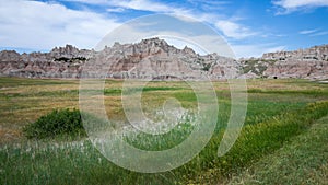 Badland national park during sunny summer. Badland landscape panorama South Dakota