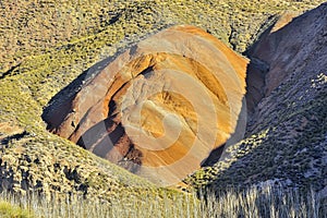 Badland, red lands without vegetation of the Granada Geopark.