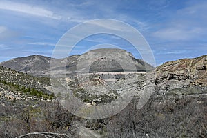 Badland, red lands without vegetation of the Granada Geopark.