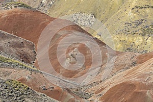 Badland, red lands without vegetation of the Granada Geopark.