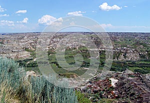 Badland terrain in alberta