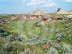Badland terrain in alberta
