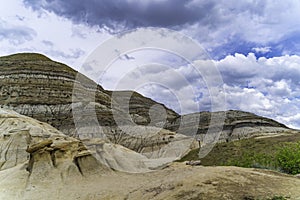 The badlands around Drumheller, Alberta in Canada