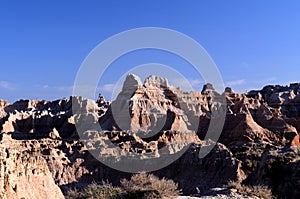 Badlands at evening.