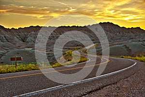 Badlands Highway HDR photo