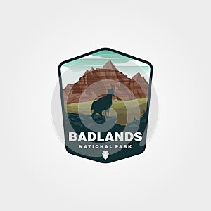 badlands national park logo vintage vector symbol illustration design